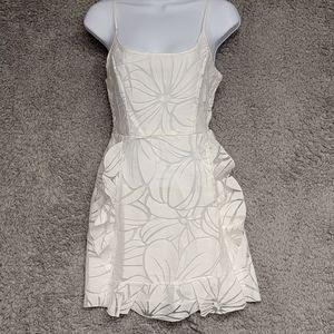 UNKNOWN WOMENS MEDIUM OFF WHITE SUMMER DRESS MIDI